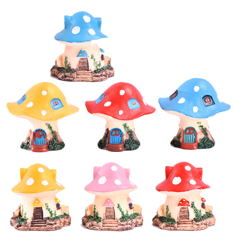 Home Decor Za - 1PC Kawaii Garden MINI เห็ด House