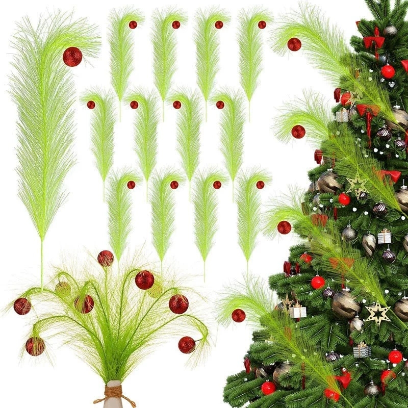 กิ่งไม้สีเขียวบิดเกลียวตกแต่งค - Pampas Grass Decor บทวิจารณ์และราคา