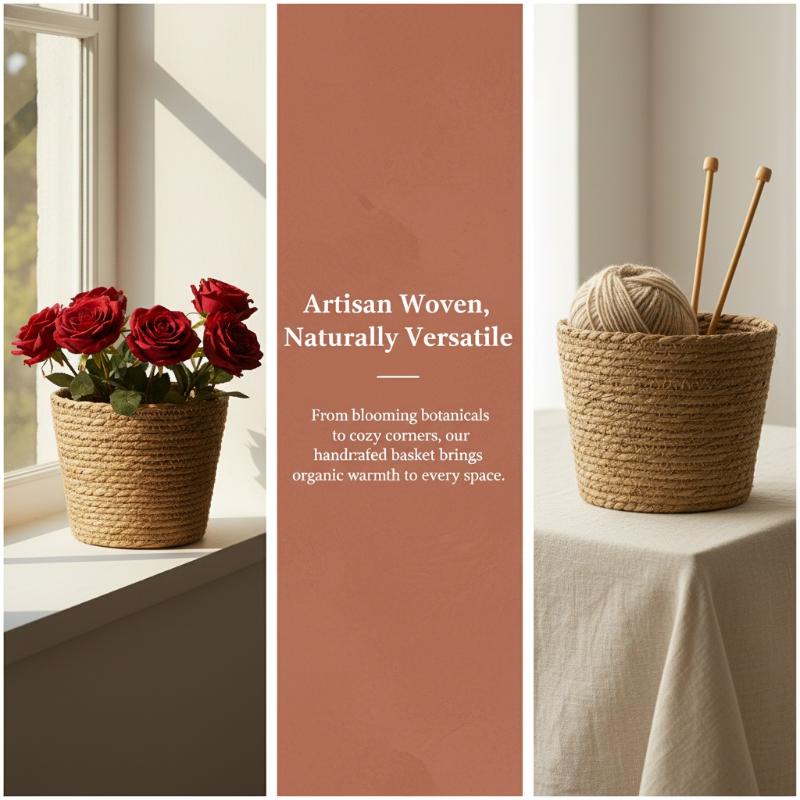 กระถางดอกไม้หวาย กระถางหญ้าฟาง - Rattan Plant Basket บทวิจารณ์และราคา