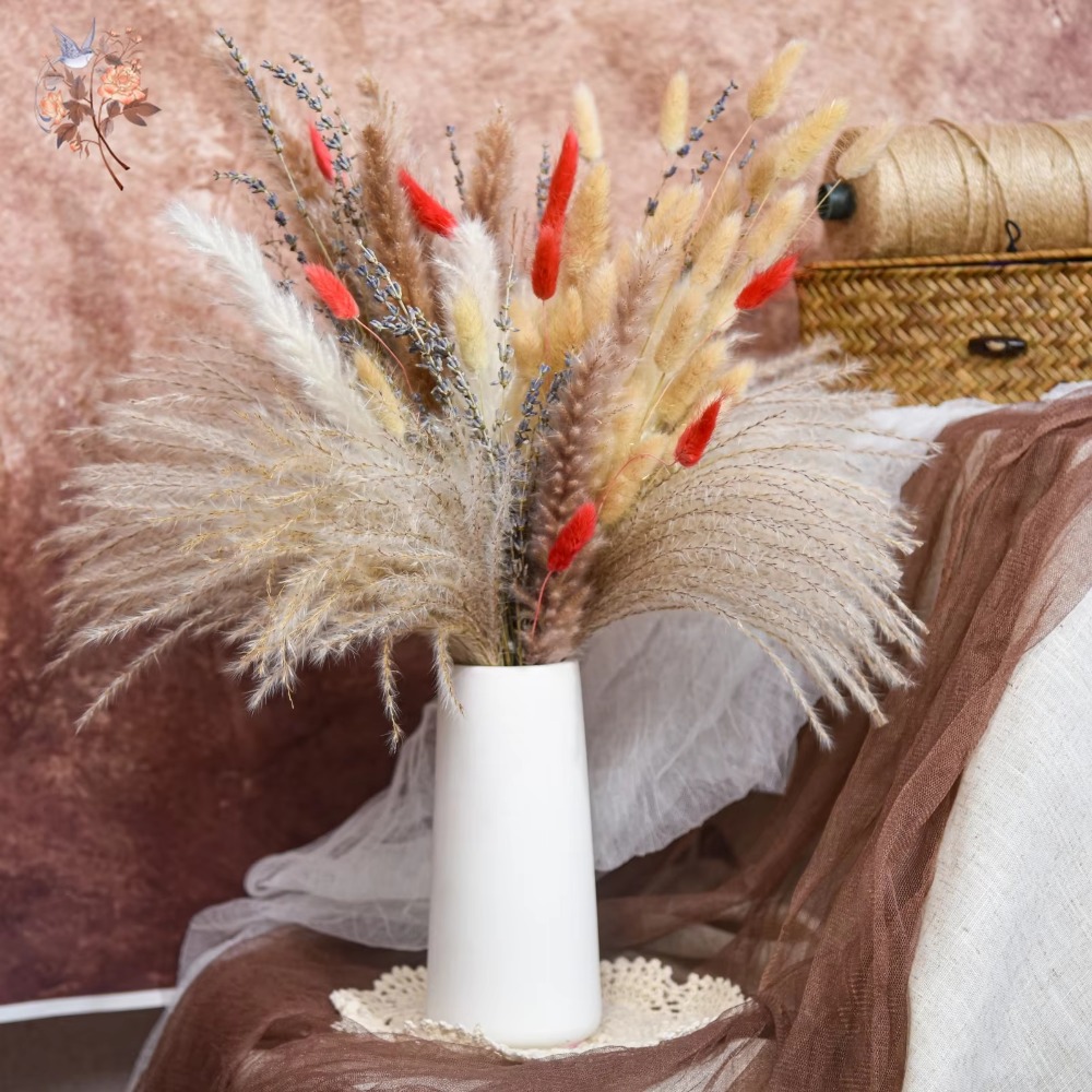 ช่อดอกไม้แห้งประดิษฐ์จากดอกแพม - Pampas Grass Decor บทวิจารณ์และราคา