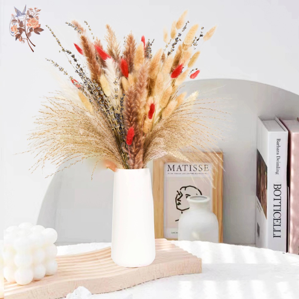 ช่อดอกไม้แห้งประดิษฐ์จากดอกแพม - Pampas Grass Decor บทวิจารณ์และราคา