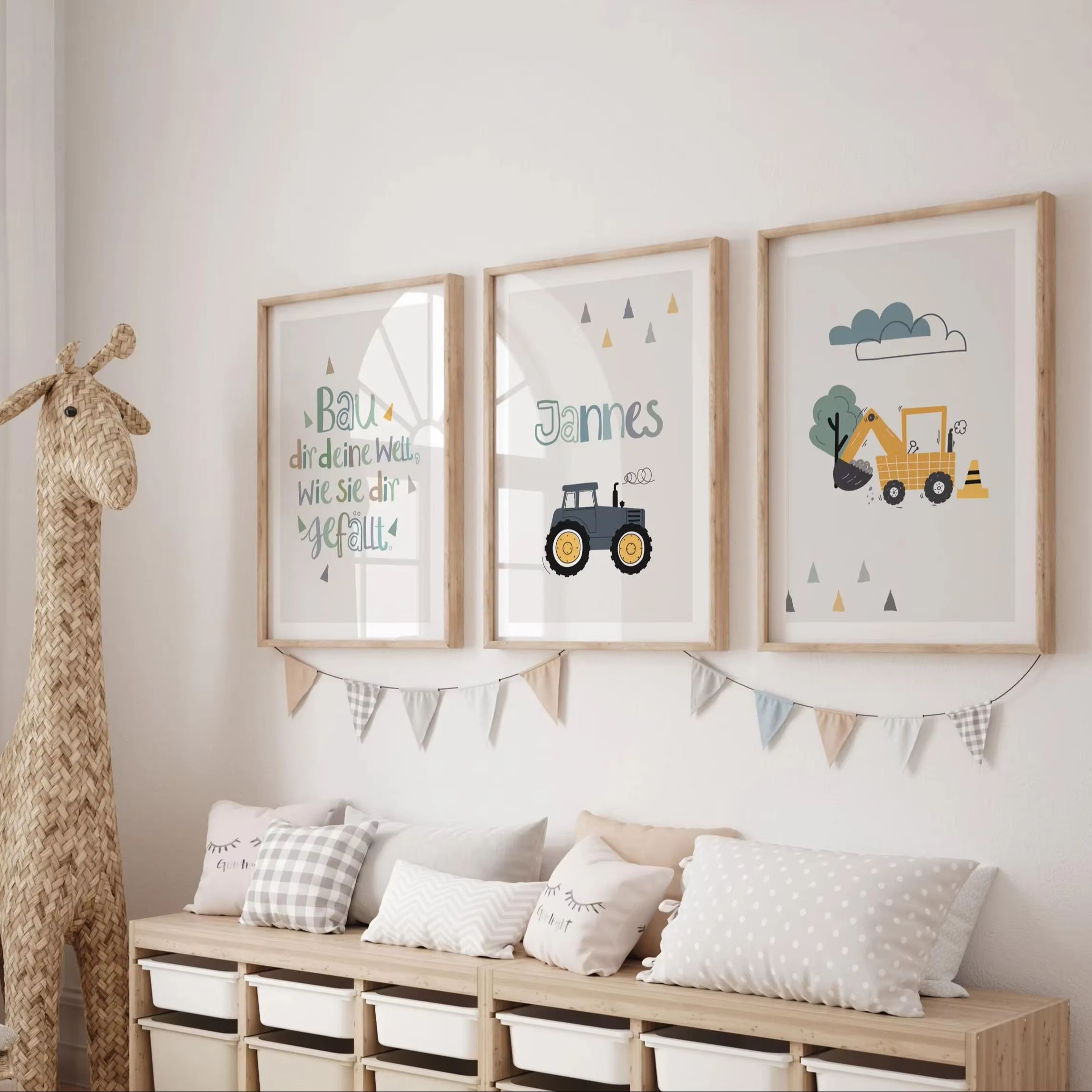 ชุดภาพพิมพ์บนผ้าใบลายการ์ตูนรถ - Home Decor Theme บทวิจารณ์และราคา
