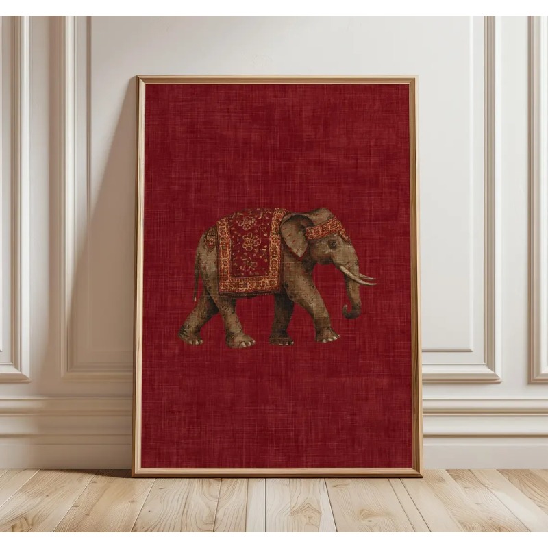 ลายพิมพ์ช้างอินเดีย, งานศิลปะต - Home Decor Indonesia บทวิจารณ์และราคา