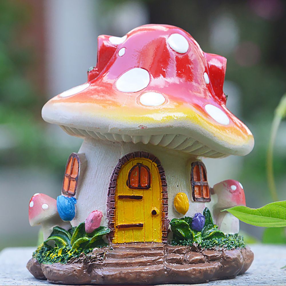 Miniature Mushroom House เรซิ่ - Home Decor Za บทวิจารณ์และราคา