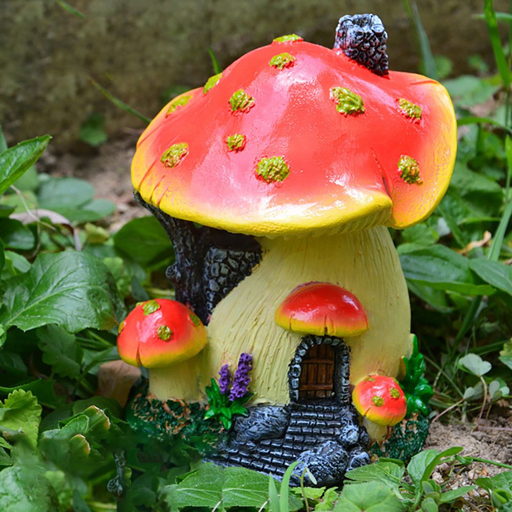 Miniature Mushroom House เรซิ่ - Home Decor Za บทวิจารณ์และราคา