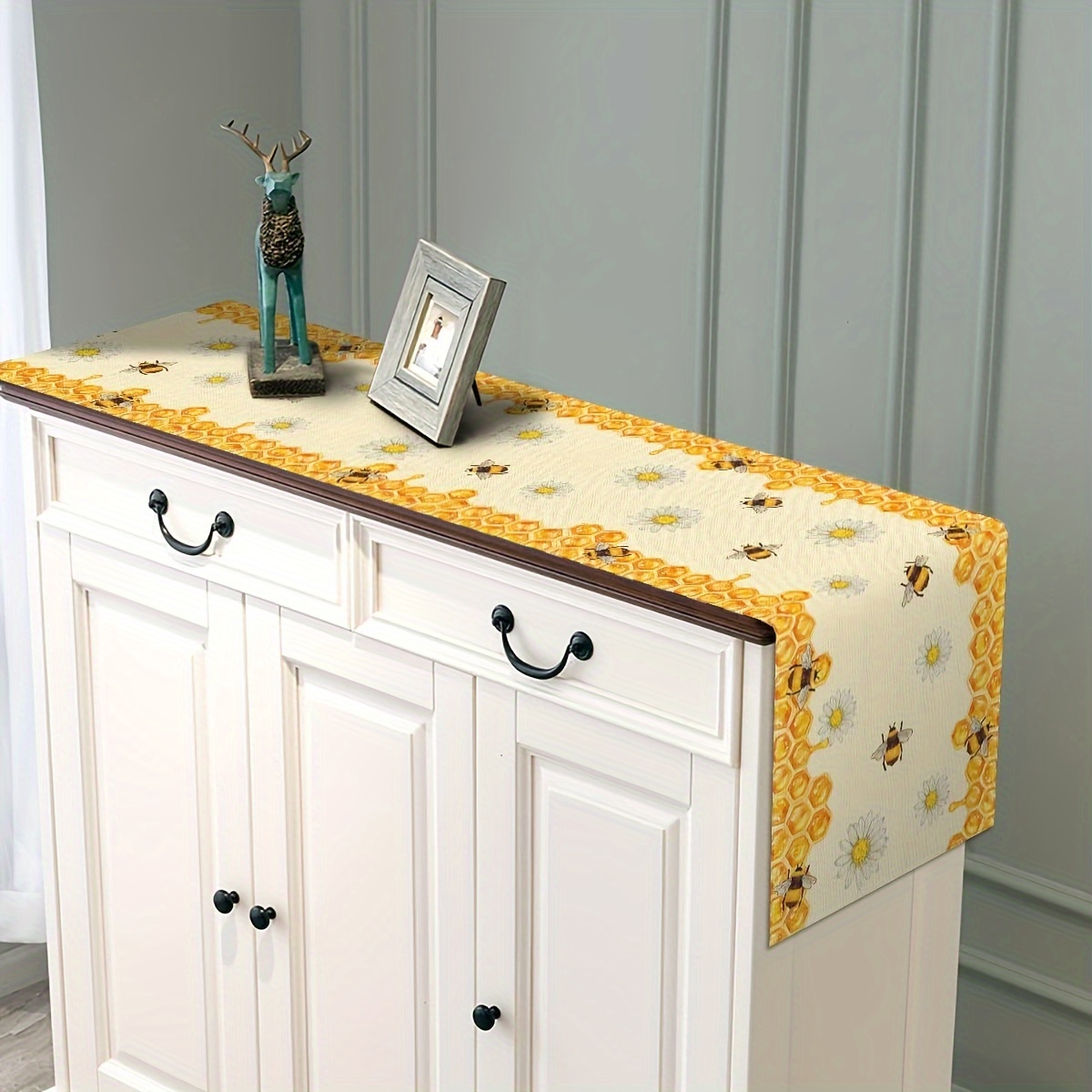 ผ้าปูโต๊ะผ้าลินินลายผึ้งดอกเดซ - Linen Table Runner บทวิจารณ์และราคา