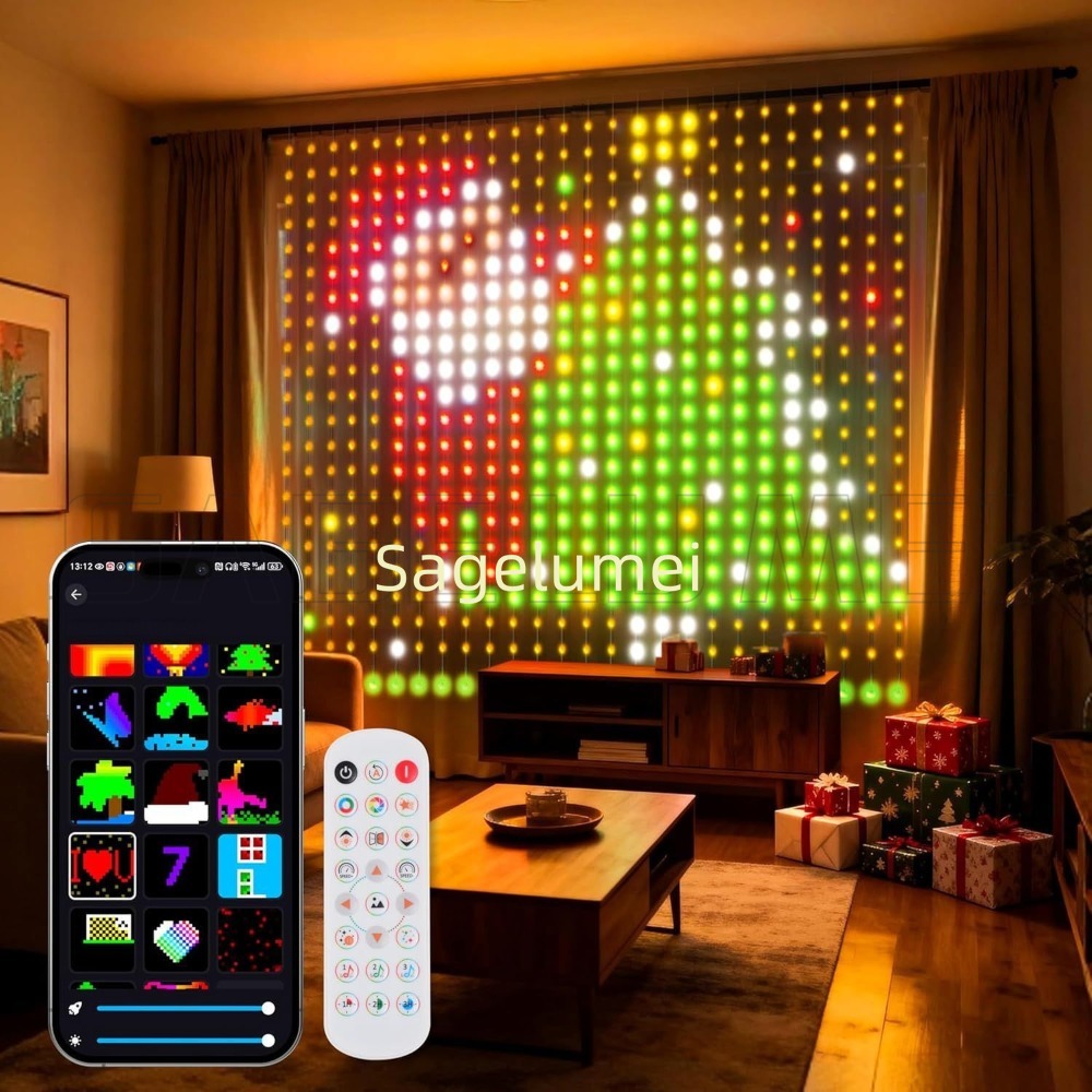 ไฟม่าน LED อัจฉริยะ 1.6M-3M คว - Home Decor Free App บทวิจารณ์และราคา