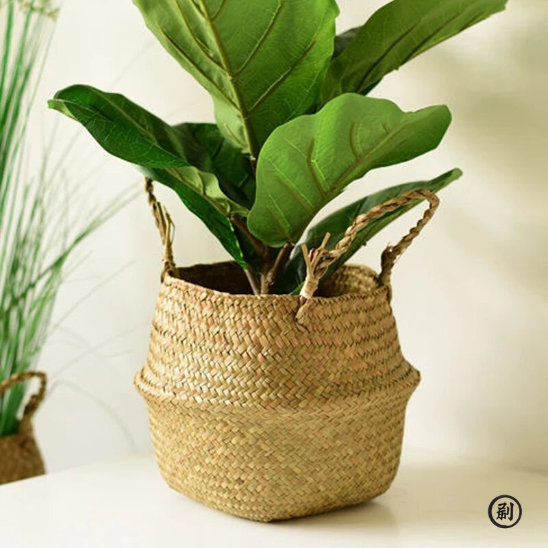 ตะกร้าหวายใส่ของเล่น ตะกร้าเก็ - Rattan Plant Basket บทวิจารณ์และราคา